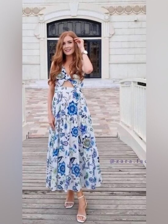 Dresses & Skirts - Zara Blue and White Floral Maxi Dress